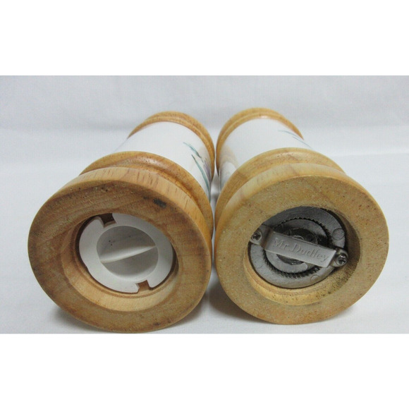 Vintage Mr. Dudley Blue VIOLET Wood & Ceramic Pepper Grinder and Salt Shaker - Picture 4 of 5